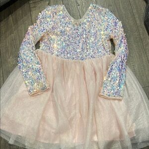 Cat & Jack Pink and Purple Dance Costume with Sparkling Sequin Top